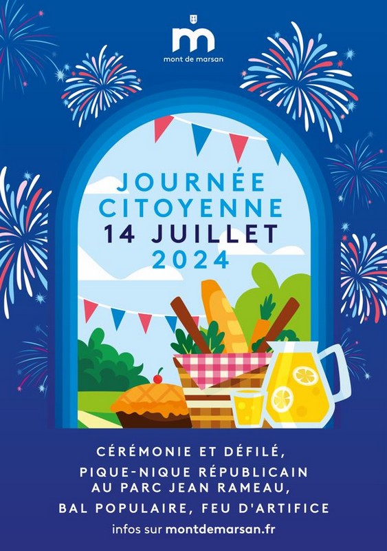 image : Affiche journée citoyenneté 14 juillet 2024 - Mont de Marsan
