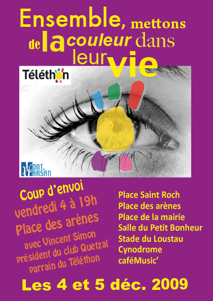 image : recto du flyer Téléthon 2009 à Mont de Marsan